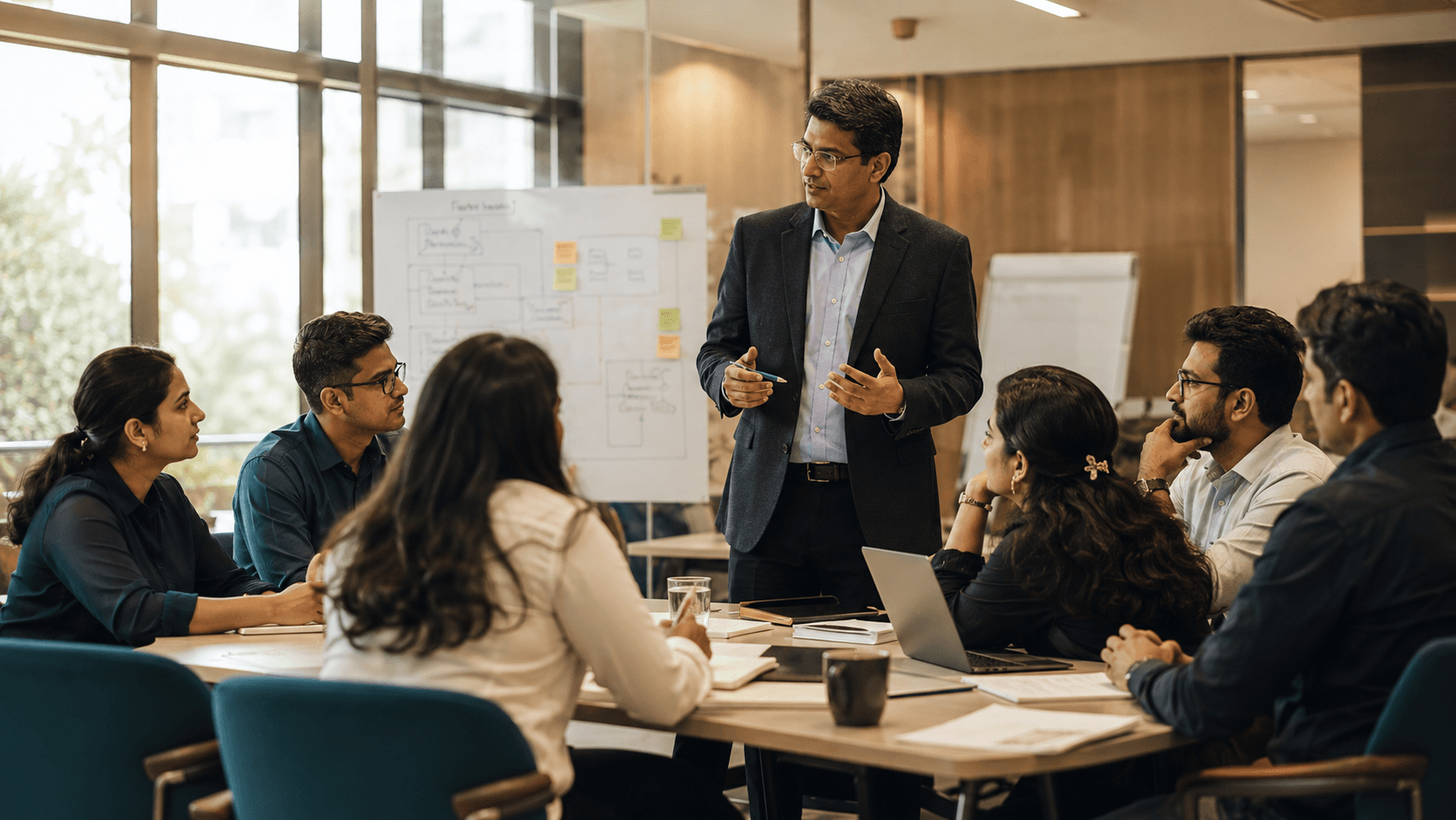 Ambitious business leaders planning their next move
